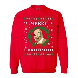 Fun Mike Tyson Parody Merry Chrithmith Ugly Christmas Sweater Sweatshirt